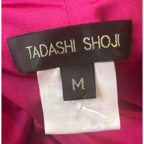 Tadashi Shoji Fuchsia Ruched Midi Dress | Perfect Valentine’s & Barbie Dress| M - Picture 4 of 6